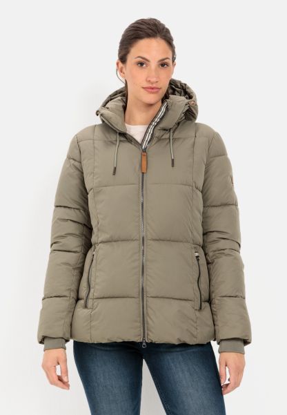 Jackets & Vests Green Puffer Jacket With Hood Womenswear Camel Active Outstanding