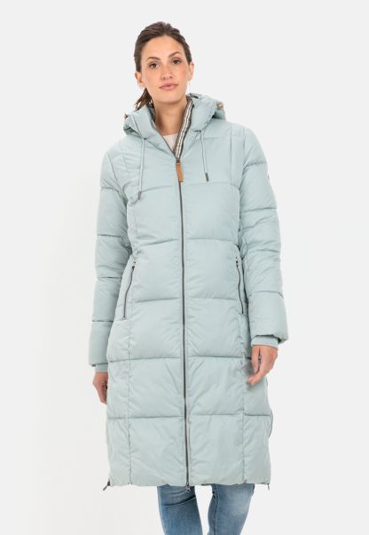 Light Blue Quilted Coat With Hood Womenswear Advance Camel Active Jackets & Vests