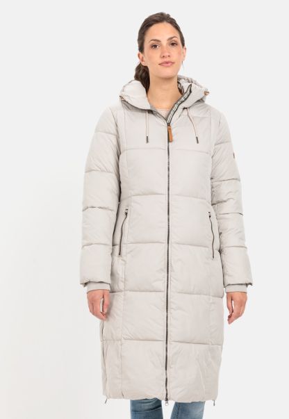 Jackets & Vests White Grey Camel Active Reliable Quilted Coat With Hood Womenswear
