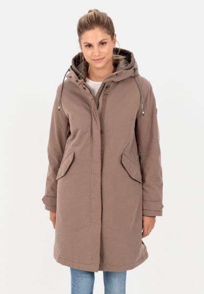 Functional Coat In Recycled Cotton Mix Reliable Brown Camel Active Jackets & Vests Womenswear