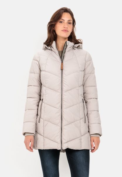 Jackets & Vests Affordable Quilted Coat Made From Recycled Polyester Womenswear Camel Active Almond