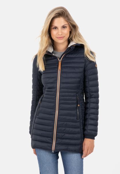Jackets & Vests Camel Active Womenswear Functional Jacket With Detachable Hood Navy Spacious