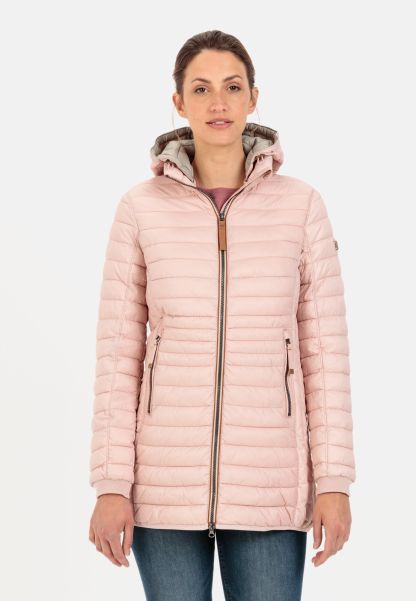 Womenswear Effective Jackets & Vests Rose Camel Active Long Quilted Jacket With Detachable Hood
