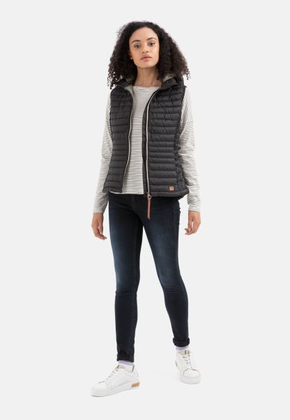 Quilted Vest With Hood Fresh Camel Active Jackets & Vests Womenswear Black