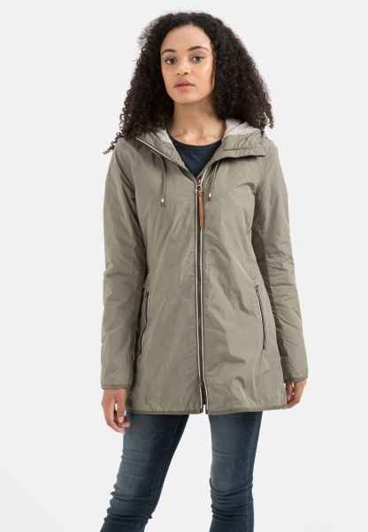 Khaki Camel Active Womenswear Long Windbreaker Made From Recycled Polyester Jackets & Vests Quality