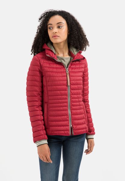 Camel Active Jackets & Vests Red Quilted Jacket With Removable Hood Offer Womenswear