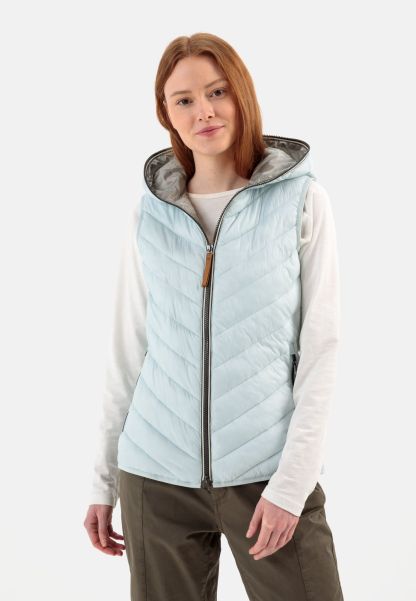 Recycled Polyamide Quilted Waistcoat Womenswear Light Blue 2024 Camel Active Jackets & Vests