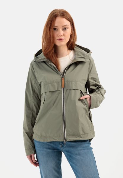 Womenswear Khaki Jackets & Vests Camel Active Sporty Windbreaker Made From Recycled Polyester Online