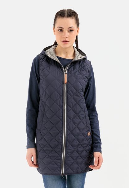 Camel Active Jackets & Vests Dark Blue Pioneering Quilted Vest Made From Recycled Polyester Womenswear