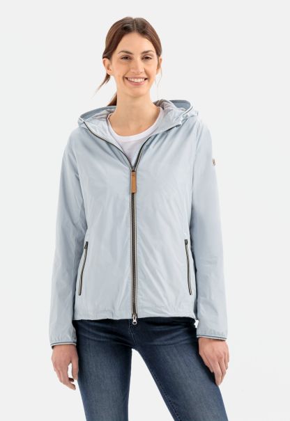 Light Windbreaker Made From Recycled Polyester Womenswear Jackets & Vests Camel Active Light Blue Fashionable