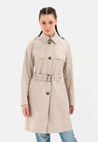 Womenswear Beige Efficient Trench Coat In A Cotton Mix Camel Active Jackets & Vests