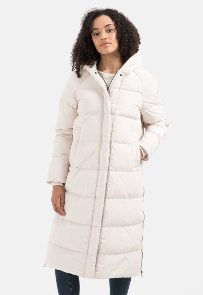 Recycled Polyester Quilted Coat Enrich Camel Active Cream Womenswear Jackets & Vests