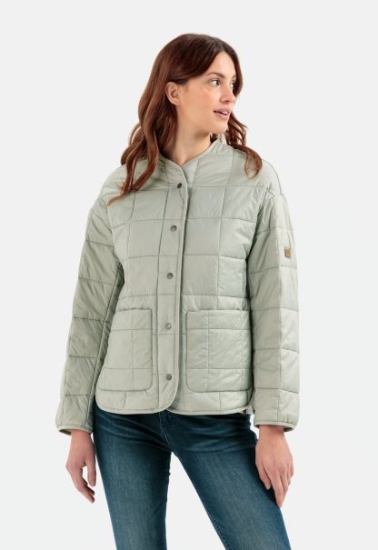 Jackets & Vests Quilted Jacket Made From Recycled Polyester Pure Light Khaki Camel Active Womenswear