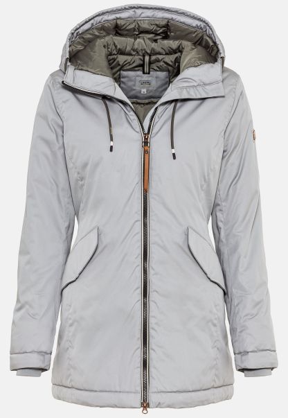 Jackets & Vests Womenswear Camel Active Advanced Grey Sustainable Functional Jacket With Hood
