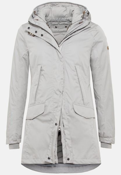 Streamlined Grey Jackets & Vests Texxxactive® Functional Coat Made From An Organic Cotton Mix Womenswear Camel Active