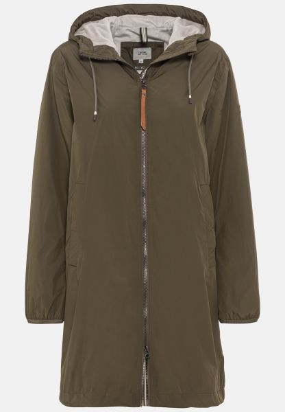 Womenswear Camel Active Khaki Jackets & Vests Opulent Functional Coat Made From Recycled Polyester