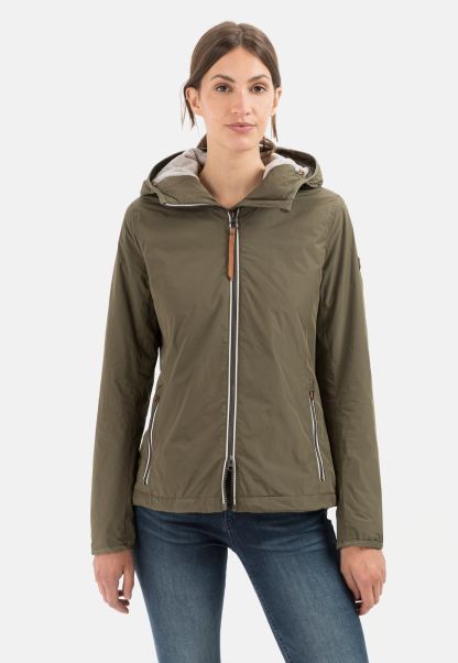 Jackets & Vests Camel Active Womenswear Windbreaker From Recycled Polyester Khaki Tough