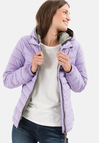 Womenswear Quilted Jacket Made From Recycled Polyester Exceptional Camel Active Purple Jackets & Vests
