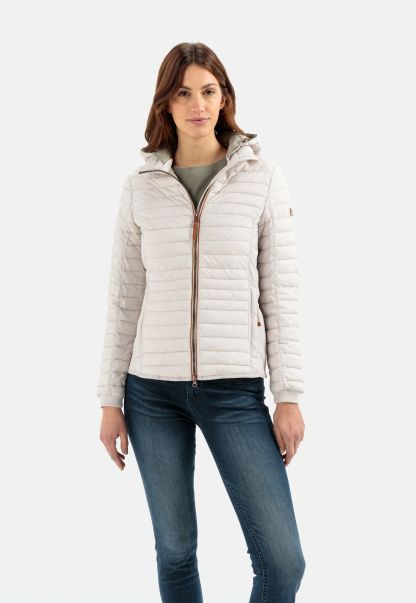 Lightly Padded Quilted Jacket From Recycled Polyamide Camel Active 2024 Womenswear Jackets & Vests White