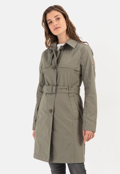 Jackets & Vests Camel Active Khaki Trenchcoat From An Organic Cotton Mix Womenswear Expert