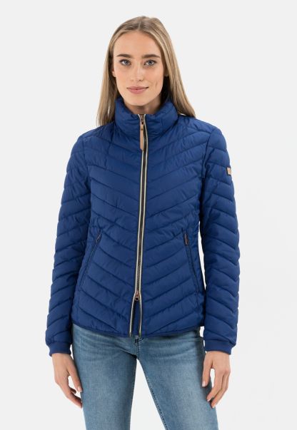 Jackets & Vests Womenswear Light Weight Quilted Blouson Camel Active Sturdy Blue