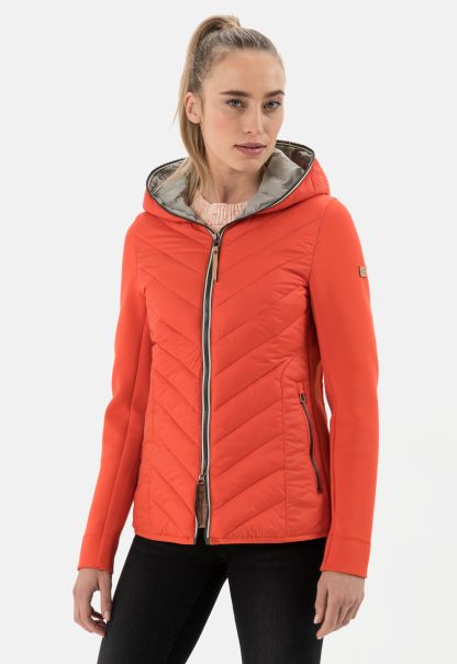 Camel Active Womenswear Jackets & Vests Long-Lasting Quilted Blouson Made From Recycled Material Mix Red