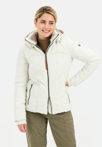 Quilted Jacket With Detachable Hood Knockdown Jackets & Vests White Womenswear Camel Active