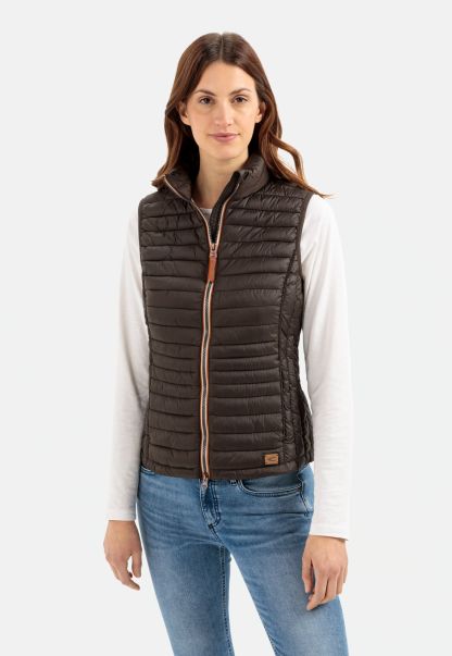 Quilted Vest Made From 100% Recycled Material Jackets & Vests Womenswear Brown Bargain Camel Active