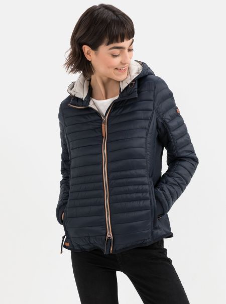Cheap Womenswear Jackets & Vests Dark Blue Camel Active Lightly Padded Quilted Jacket From Recycled Polyamide