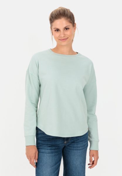 Camel Active Green Sweatshirts & Hoodies Round Neck Sweatshirt Made From Pure Cotton Robust Womenswear
