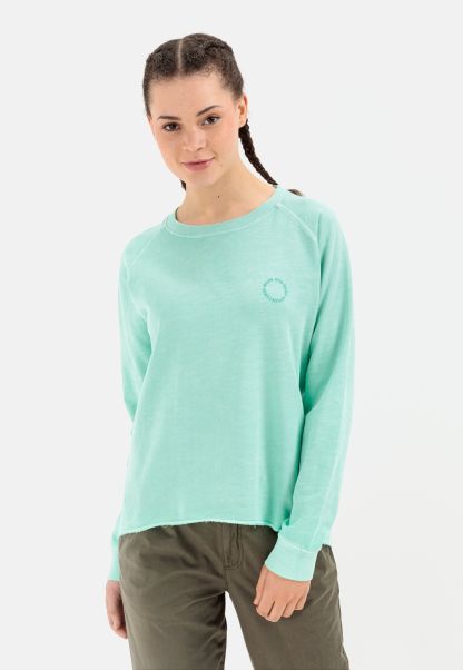 Sweatshirts & Hoodies Womenswear Camel Active Craft Green Cotton Sweatshirt