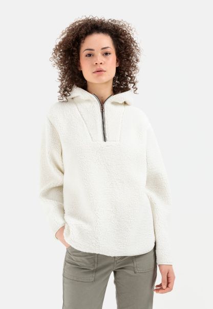 Teddy Sweatshirt With Hood White Womenswear Sweatshirts & Hoodies Camel Active Custom