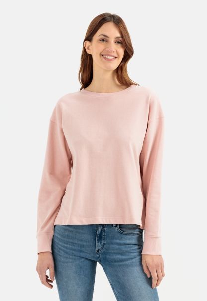 Uncompromising Sweatshirts & Hoodies Sweatshirt With Round Neckline Camel Active Rose Womenswear