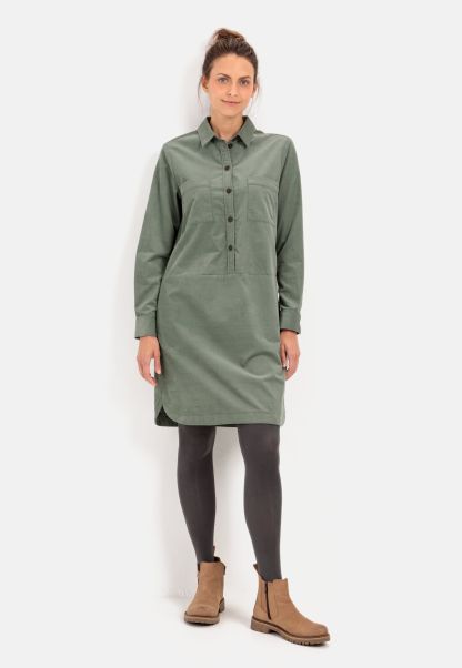 Sustainable Womenswear Camel Active Khaki Dresses & Jumpsuits Shirt Dress With Long Sleeves