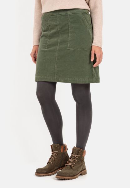 Slim Fit Skirt In Velvet Green Fashion Womenswear Dresses & Jumpsuits Camel Active