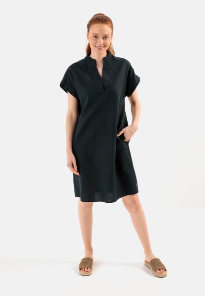 Black Camel Active Dresses & Jumpsuits Womenswear Classic Slip-On Dress From A Linen-Cotton Mix