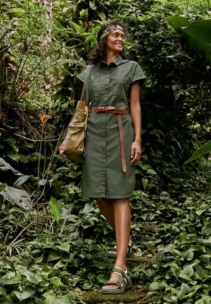 Camel Active Dresses & Jumpsuits Olive Vintage Shirt Dress In Organic Cotton Womenswear