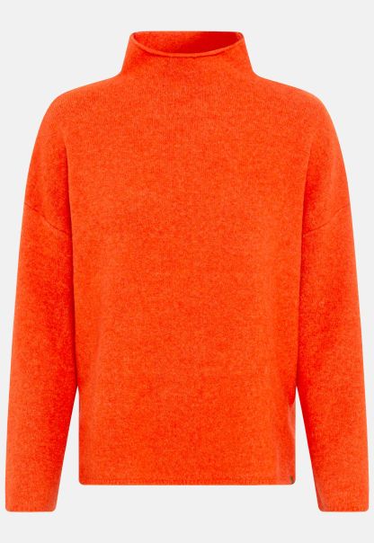 Oversized Knitted Pullover With Turtleneck Pullover & Cardigans Orange Camel Active Womenswear Hot