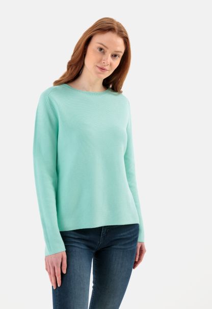 Pullover & Cardigans Green Womenswear Cotton Knit Jumper Camel Active Exclusive