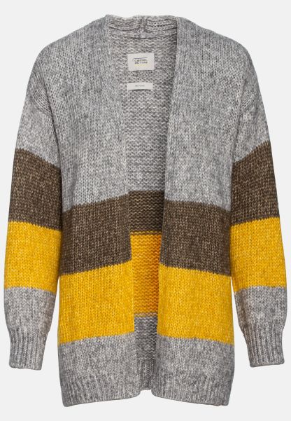 Camel Active Pullover & Cardigans Womenswear Knitted Cardigan In Recycled Material Mix Grey New