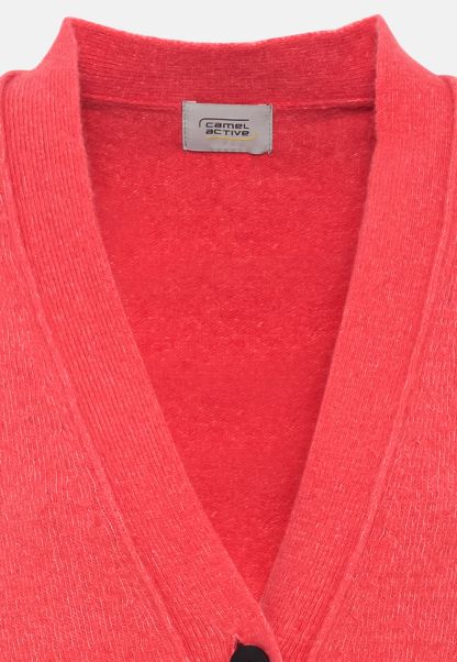 Cardigan Made From Recycled Wool Mix Trendy Pullover & Cardigans Red Camel Active Womenswear