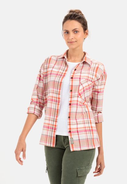 Camel Active Purchase Mehrfarbig Blouses Womenswear Casual Flannel Blouse In Check Pattern