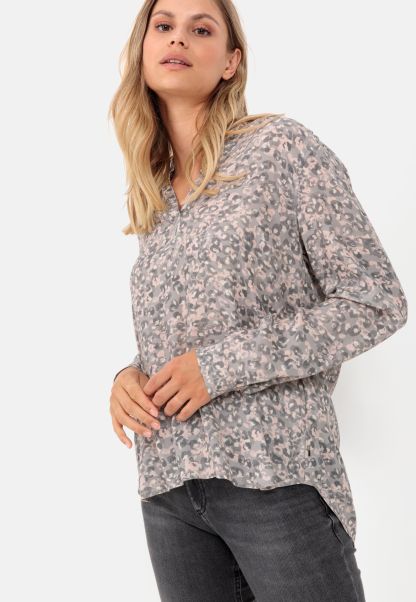 Blouses Camel Active Rose Grey Womenswear Exclusive Slip-On Blouse With Stand-Up Collar