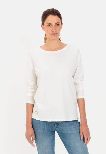 Offwhite Womenswear Long-Sleeved Shirt Made From Organic Cotton Camel Active T-Shirts & Polos Clearance