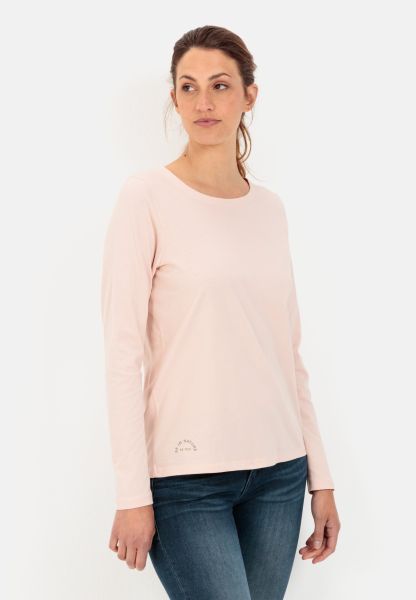 Dropped Camel Active Womenswear Long-Sleeved Shirt Made From Organic Cotton Rose T-Shirts & Polos