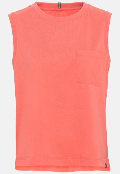 Sleeveless T-Shirt With Chest Pocket Camel Active Trendy Red Womenswear T-Shirts & Polos