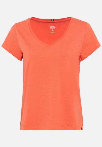 Camel Active T-Shirt From Organic Cotton Womenswear Red T-Shirts & Polos Voucher