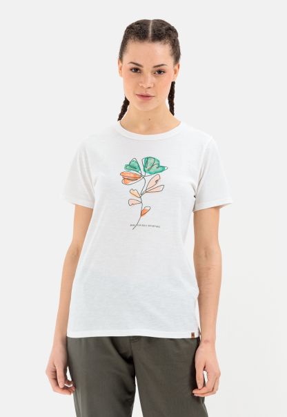 T-Shirt In Organic Cotton Womenswear Camel Active Green-Orange T-Shirts & Polos Voucher