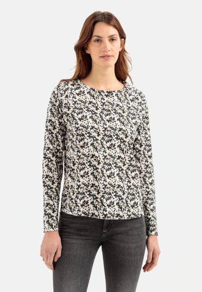 Long Sleeve Shirt In Organic Cotton Womenswear Camel Active Khaki T-Shirts & Polos Liquidation