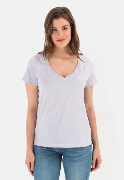 Camel Active Affordable Organic Cotton Jersey T-Shirt T-Shirts & Polos Womenswear Lavender